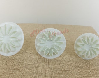 Sun Flower Plunger Cutter 3pcs Set, Calyx Cookies Cutter, Sunflower Cutters, Clay Cutter, Polymer Clay Cutter, Fondant Cutter, Cookie Cutter
