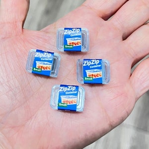 Miniature Food Containers Set of 4 pcs (Small) - Miniature Storage Container for BJD Dollhouse