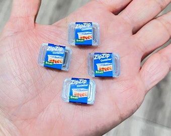 Miniature Food Containers Set of 4 pcs (Small) - Miniature Storage Container for BJD Dollhouse