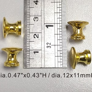 dia.0.47 « x0.43&quot;H / dia.12x11mmH - 4pcs Small Door Flats Knobs - Tiroirs - Petits boutons d’armoire en bronze - Tiroirs de porte miniatures en argent