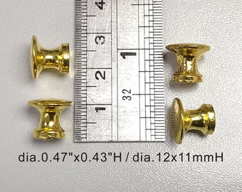dia.0.47 "x0.43" H / dia.12x11mmH - 4pcs Piccole porte piatti Pomelli - Tiri cassetto - Piccole manopole per armadi in bronzo - Tira per porte in argento in miniatura