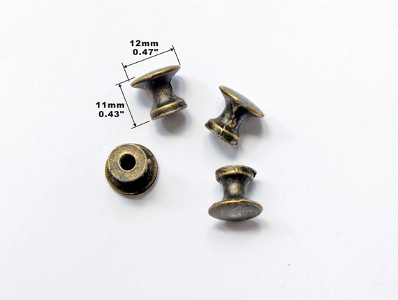 for small box drawers 12mm x 11mm Pair of silver coloured copper knobs