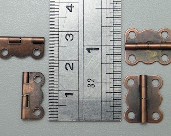 0,63"x0,512"/16 x 13 mm - 8x Cerniera per porta in miniatura (bronzo rosso n. 021) - Cerniere piccole - Cerniere per case delle bambole - Cerniere in metallo - Cerniera per portagioie