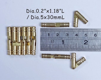0,2" dia x 1,18"L /dia,5mmx30mm - Piccola cerniera a botte in ottone 10 pezzi - Cerniera scatola di legno - Cerniere Dollhouse - Cerniere armadio - Cerniere a botte piccola