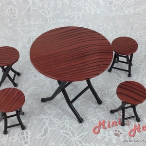 Folding Miniature Table & Miniature Chair - Dollhouse Table - Miniature Display - Dollhouse Furniture - Miniature Furniture - Doll Furniture