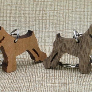 Miniature Schnauzer keychain - Schnauzer Keyring - Wood Schnauzer Keyholders - Pets Lover Charms - Dog Lovers Keychain