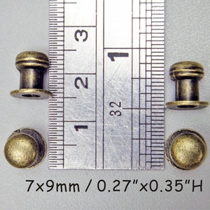 dia.0.27"x0.35"H / 7x9mm - 4pcs Small Bronze Drawer Pulls - Door Knobs  Cabinet Knobs, Box Drawer Pulls, Dollhouse Knobs, Miniature Knobs