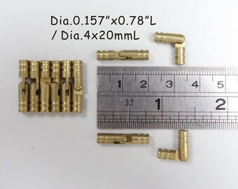 Dia0,157"x0,78"L /dia.4mmx20mm - 10 pezzi Cerniera a barilotto in ottone piccola - Cerniera per scatola di legno - Cerniere per case delle bambole - Cerniere in miniatura - Cerniere per armadietti