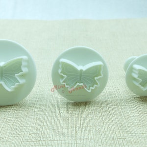 Butterfly Cookie Cutter 3pcs Set - Butterflies Plunger Cutter - Sugar Cookies Cutter - Polymer Clay Cutter - Fondant Cutter - Cookie Mold