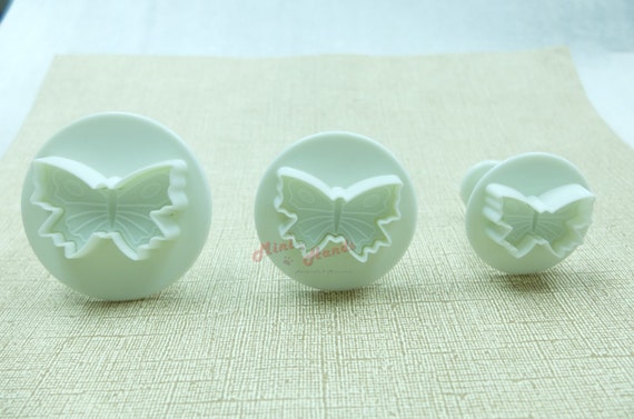 Butterfly Cookie Cutter 3pcs Set - Butterflies Plunger Cutter - Sugar Cookies Cutter - Polymer Clay Cutter - Fondant Cutter - Cookie Mold