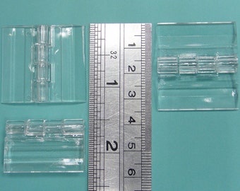 4pcs Piccola cerniera in plastica acrilica 1.18 "x 1.3" (30mm x 33mm) - Cerniere acriliche - Cerniera trasparente - Cerniere piccole - Cerniere per scatole per gioielli - Cerniere per porte