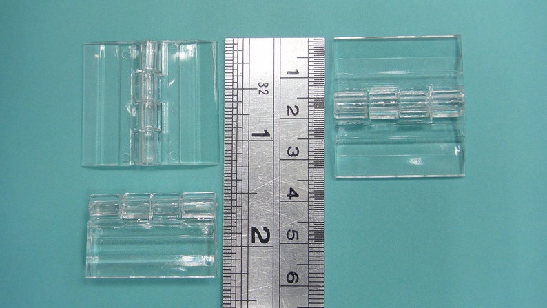 4pcs Small Acrylic Plastic Hinge 1.18 x 1.3 30mm x 33mm Acrylic Hinges Clear Hinge Small Hinges Jewelry Box Hinges Door Hinges image 1