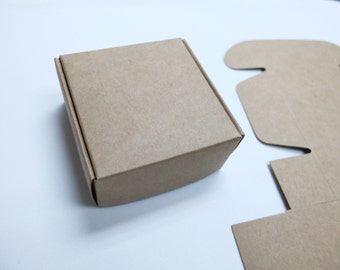 10pcs Kraft Paper Box (2.56 x 2.56 x 1.25") - Brown Paper Box - Gift Box - Wedding Favor Box - Jewelry Box - Handcrafts Packaging 020