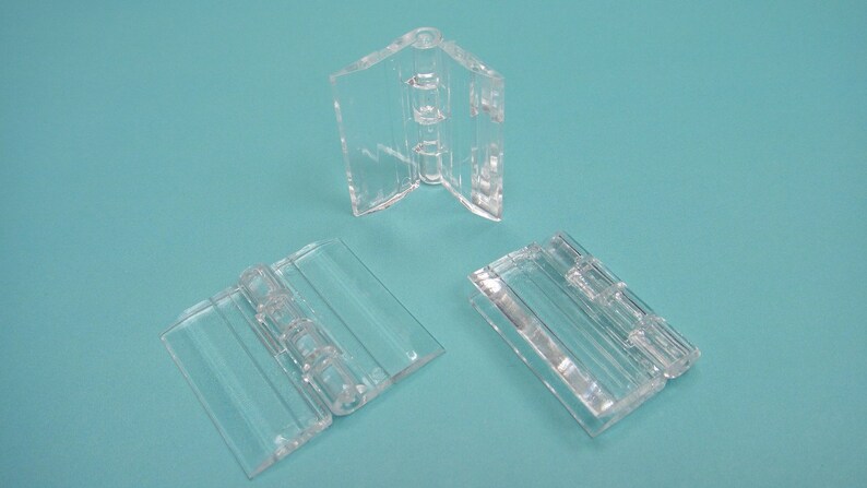 4pcs Small Acrylic Plastic Hinge 1.18 x 1.3 30mm x 33mm Acrylic Hinges Clear Hinge Small Hinges Jewelry Box Hinges Door Hinges image 2