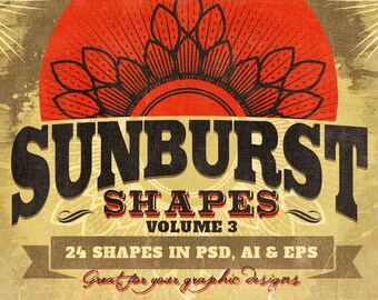 Sunbursts Shapes Vol.3