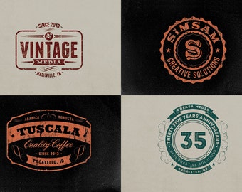 12 Retro Signs or Badges v.2