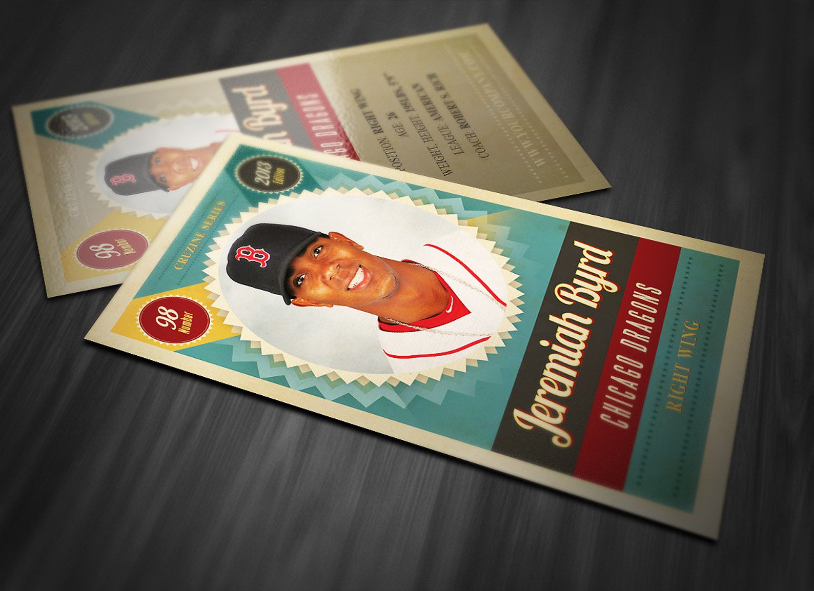 Retro Trading Card Template 3 - Etsy