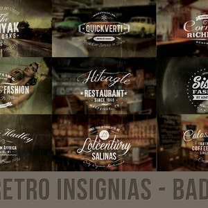 10 Retro Insignias - Badges v.1