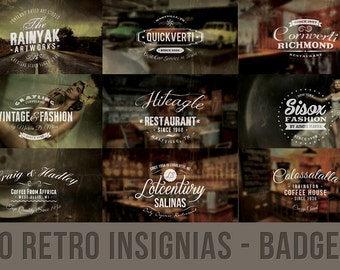 10 Retro Insignias - Badges v.1