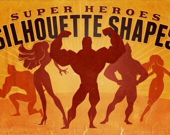 Silhouette Shapes - Super Heroes