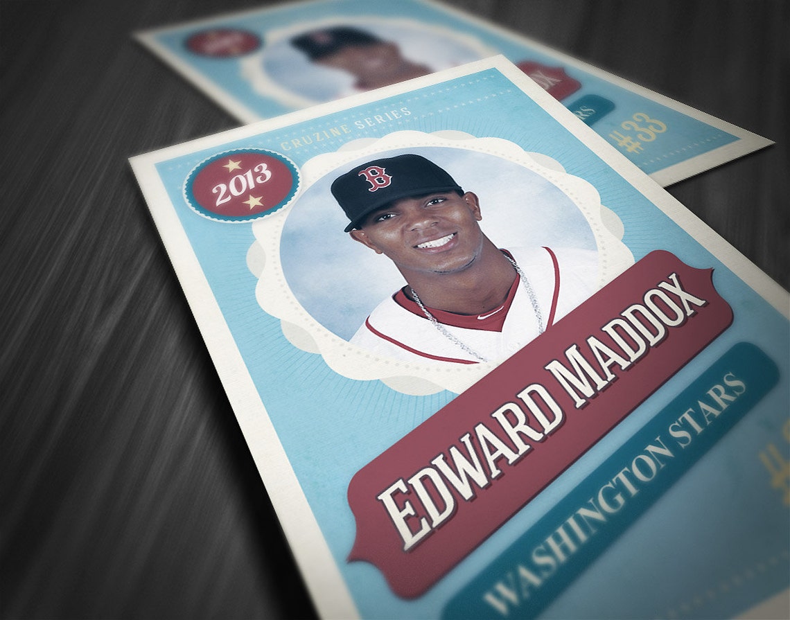 Retro Trading Card Template 2 - Etsy