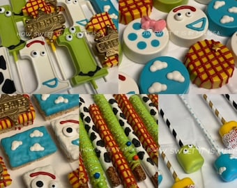 Toy Story Inspired Assortment - Chocolate Lollipops, Oreos, Pretzels, Rice Krispies and Marshmallow Pops