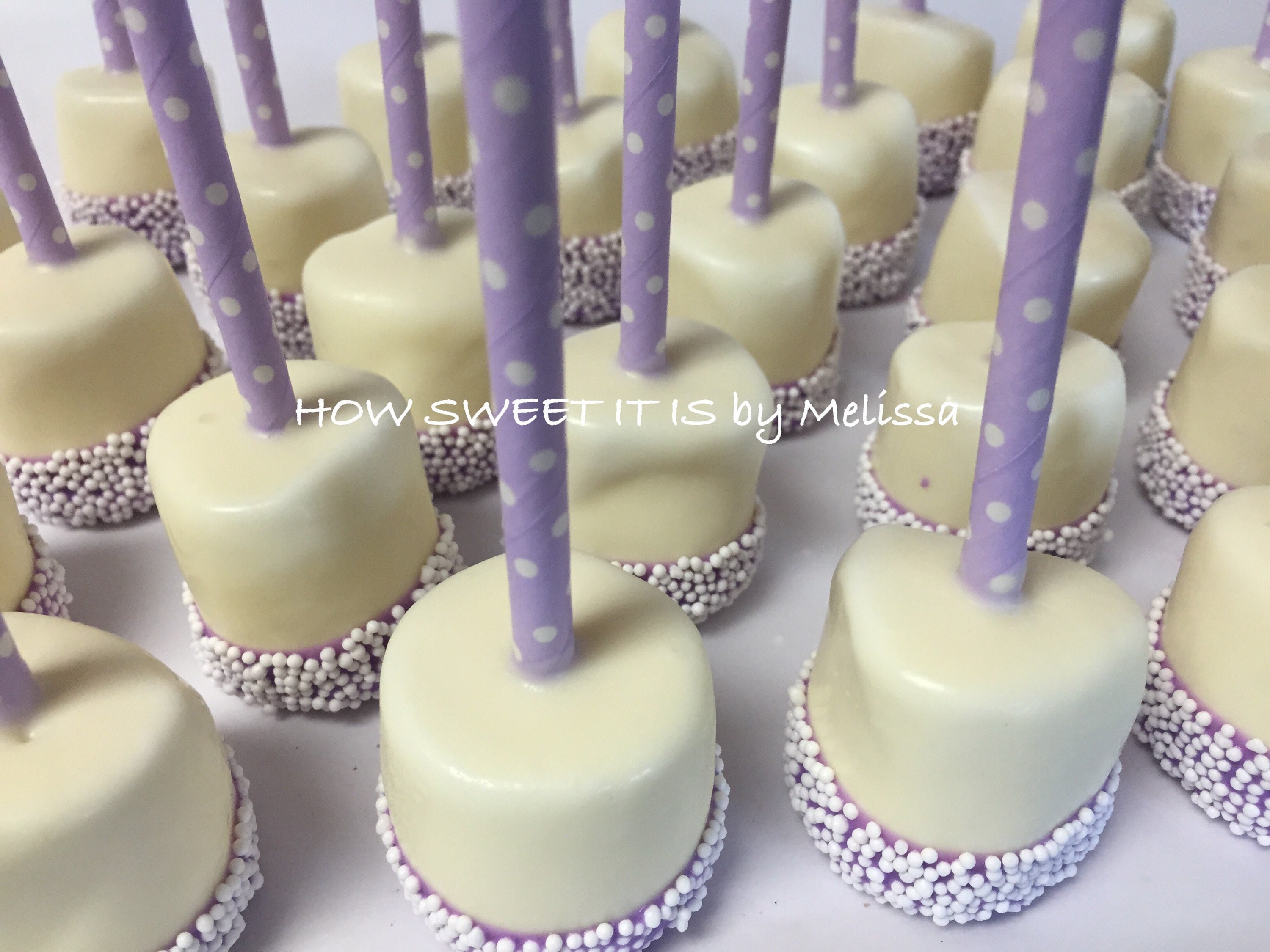 Double Dipped Marshmallow Pops Vanilla 1 dozen Baby Etsy