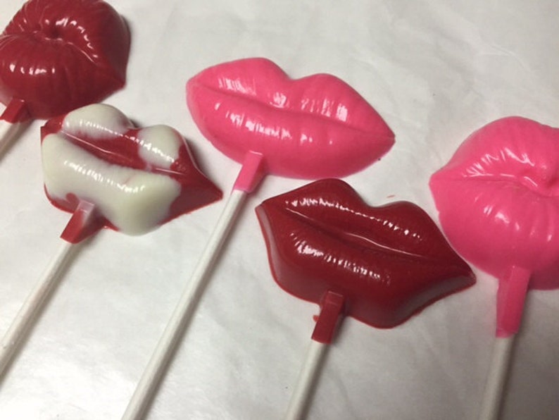 Chocolate Lips Lollipops 1 Dozen Valentines Day Birthday Etsy
