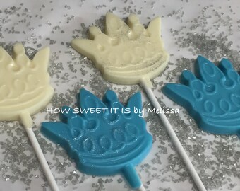 Prince Crown Lollipops - 1 dozen -  Birthday, Baby Shower