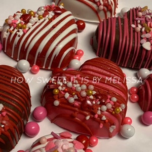 Chocolate Heart Double Stuffed Oreos (1 Dozen) - Valentine&#39;s Day, Wedding, Bridal Shower