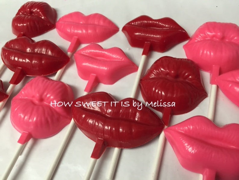 Chocolate Lips Lollipops 1 dozen Valentines Day, Birthday, Bachlorette image 1