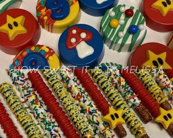 Mario Assortment - Chocolate Oreos and Pretzels