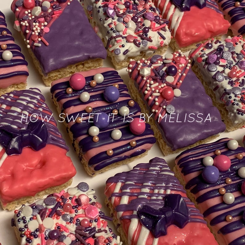 Chocolate Covered Rice Krispie Treats 1 Dozen Birthday Etsy