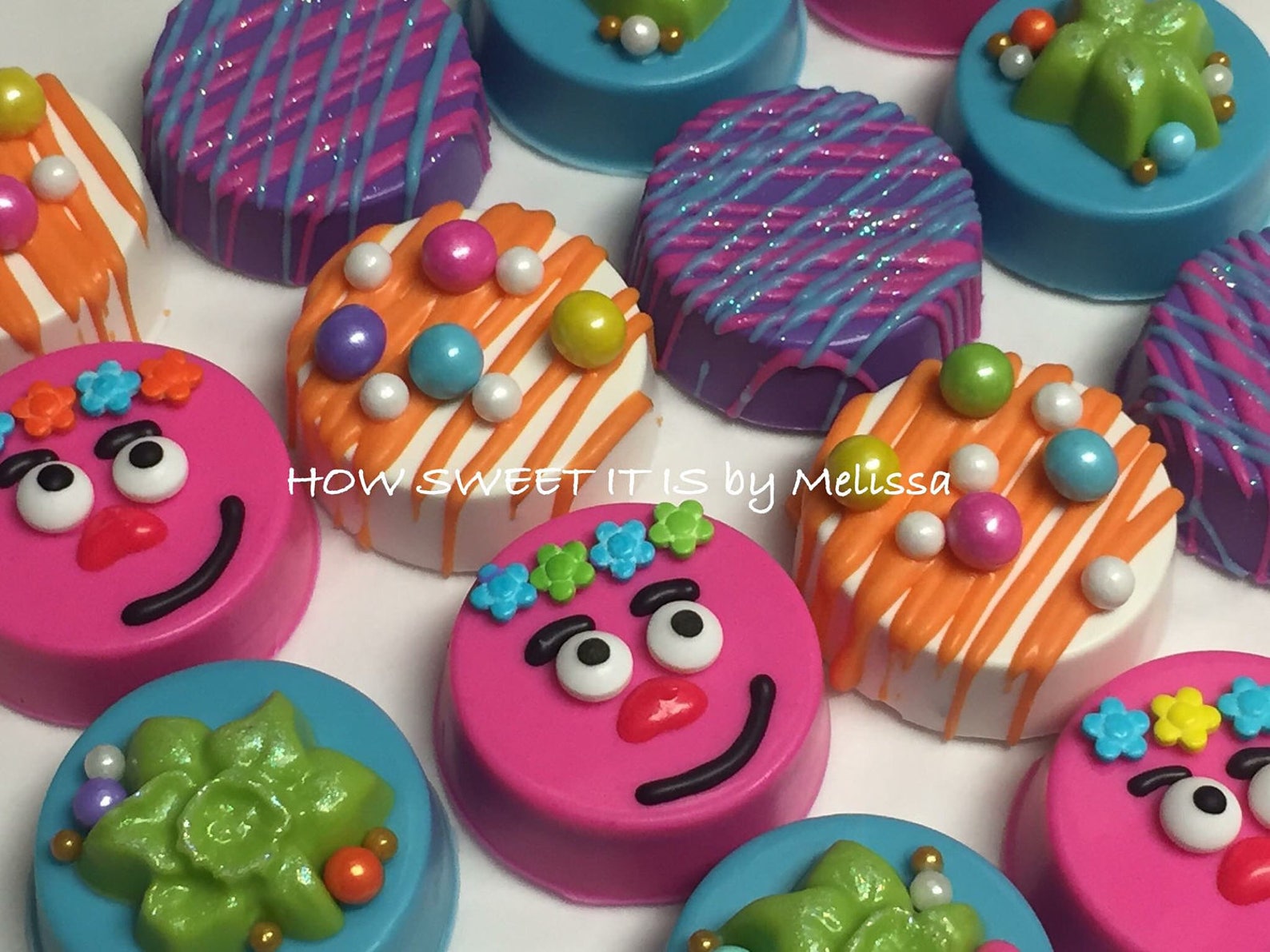 Trolls Themed Chocolate Covered Double Stuffed Oreos (1 Dozen) - Trolls ...