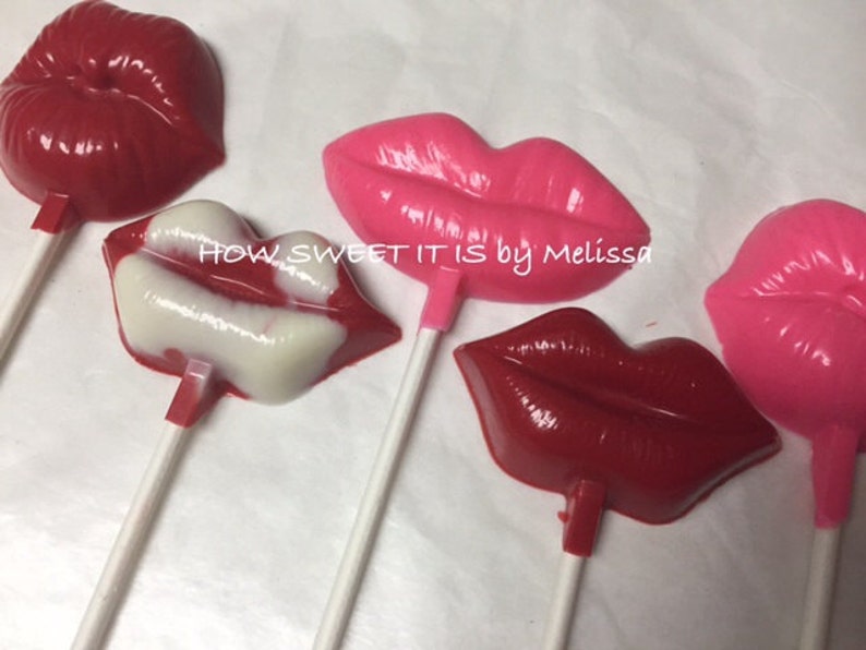 Chocolate Lips Lollipops 1 dozen Valentines Day, Birthday, Bachlorette image 2