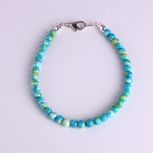 Aqua Blue Ocean Jade Sterling Silver Bracelet image 2