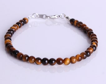 Tiger's Eye Sterling Silver Anklet