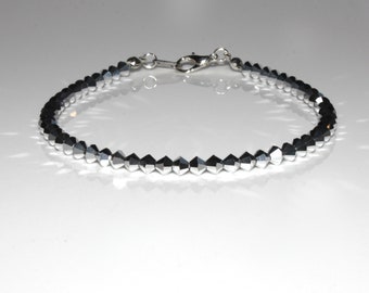 Silver Crystal Anklet