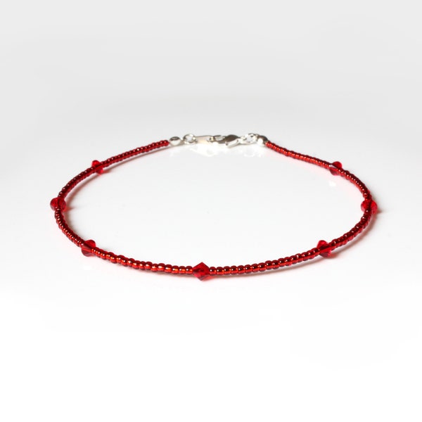 Red Crystal Bracelet Etsy