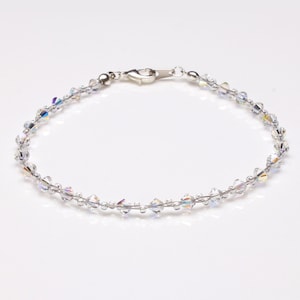 Crystal Clear Ab and Clear Ab Seedbead Bracelet