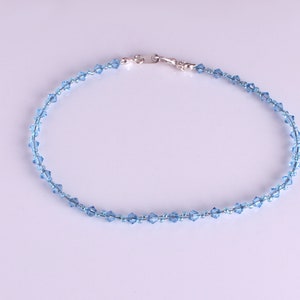 Crystal Aqua Blue and Aquamarine Seedbead Bracelet
