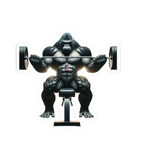 Patriotic Stickers, Animal USA Decals, Strong Ape Weightlifting Labels, Fitness American Flag Sticker Pack, Patriotic Gorilla
