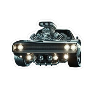 Hot Rod Car Engine Kiss-Cut Stickers - Elegant & Powerful Vehicle Decal, Automotive Lover Gift, Classic Car Enthusiast Decor, Custom Car