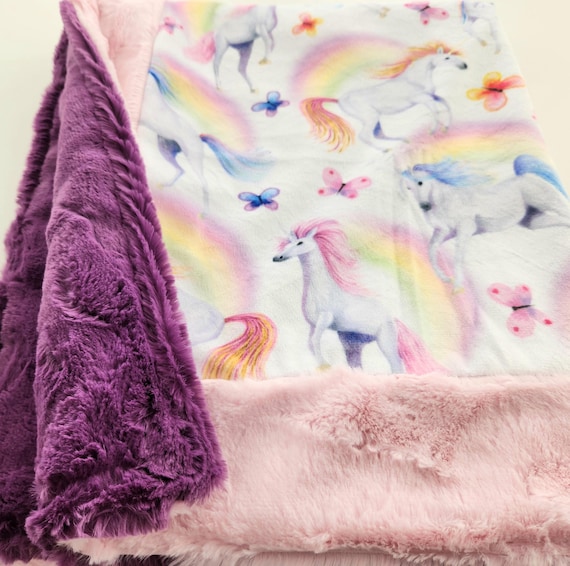 Ready to Ship - Unicorn Minky Baby Blanket