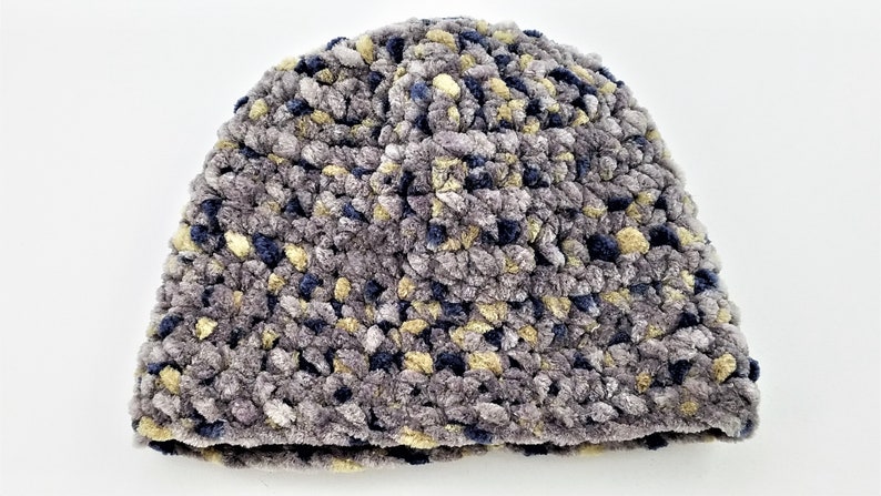 Soft Gray Crochet Baby Hat Ready to Ship