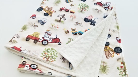 Personalized Farm Minky Baby Blanket