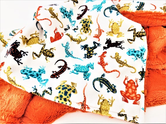 Personalized Frog & Lizard Minky Blanket
