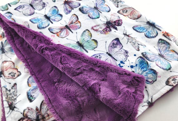 Personalized Butterfly Minky Blanket