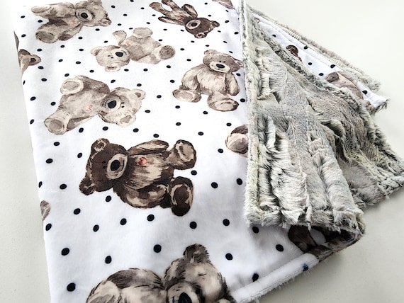 Personalized Teddy Bear Minky Blanket