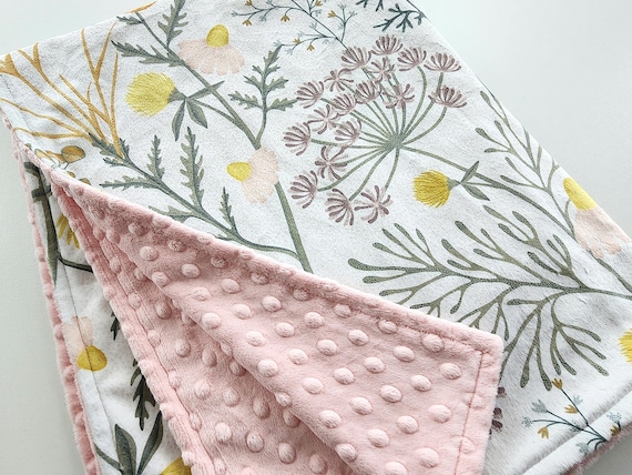 Personalized Wildflower Minky Baby Blanket